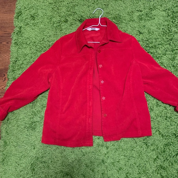 Red corduroy button up - Picture 3 of 4